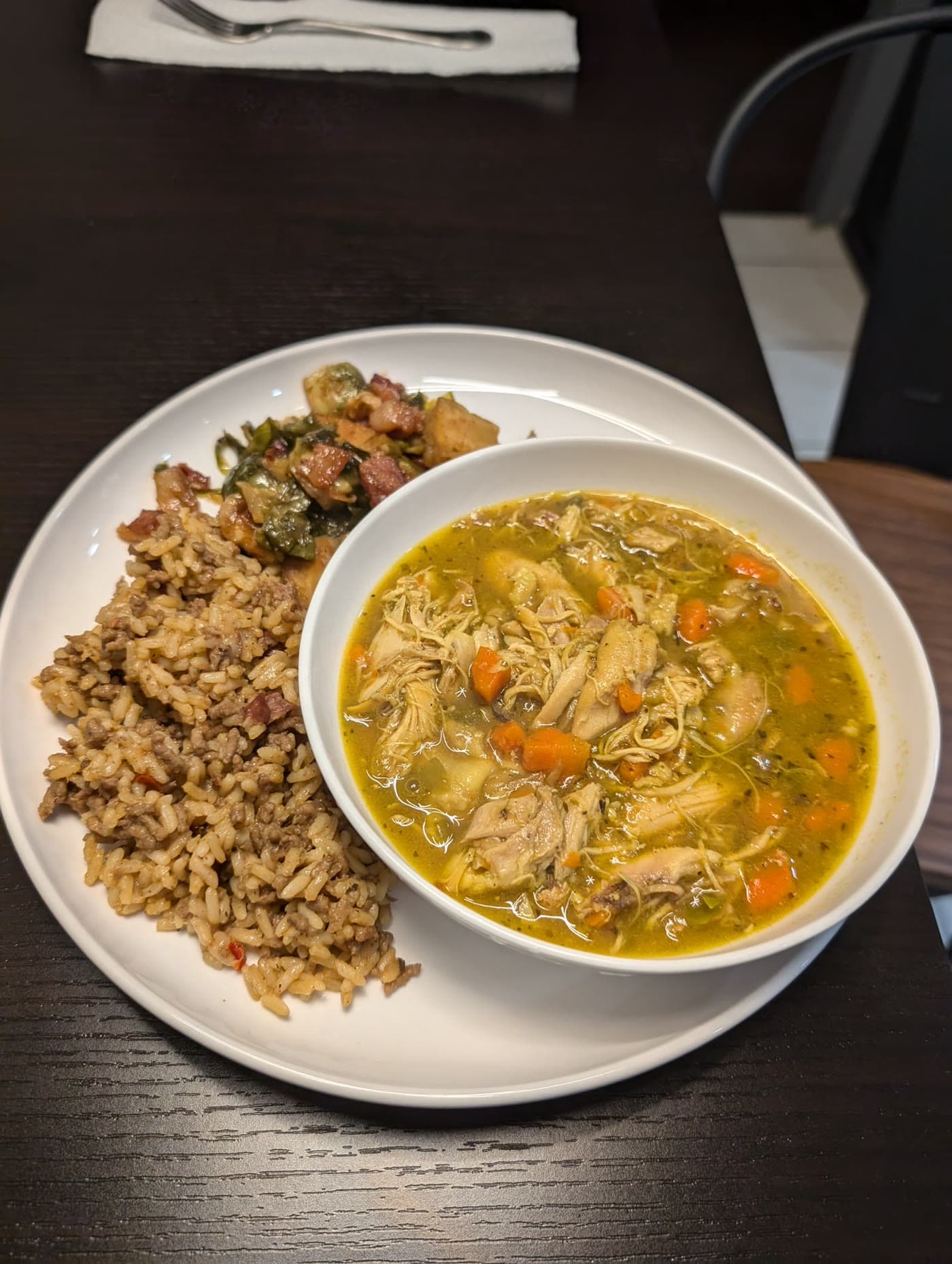 Chicken Vegetable Soup with Red Rice