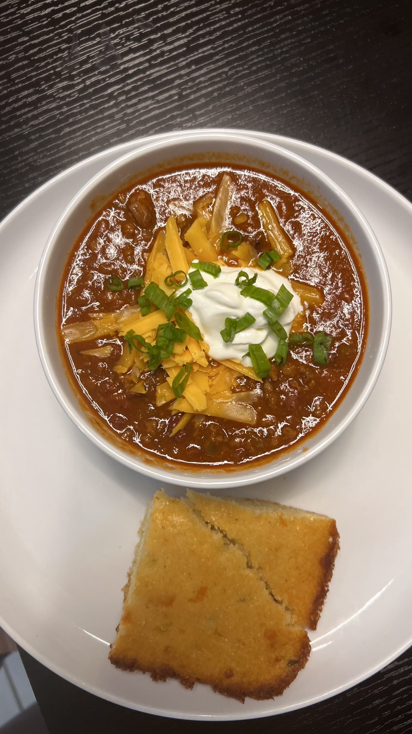 Loaded Beef Chili with Cornbread
